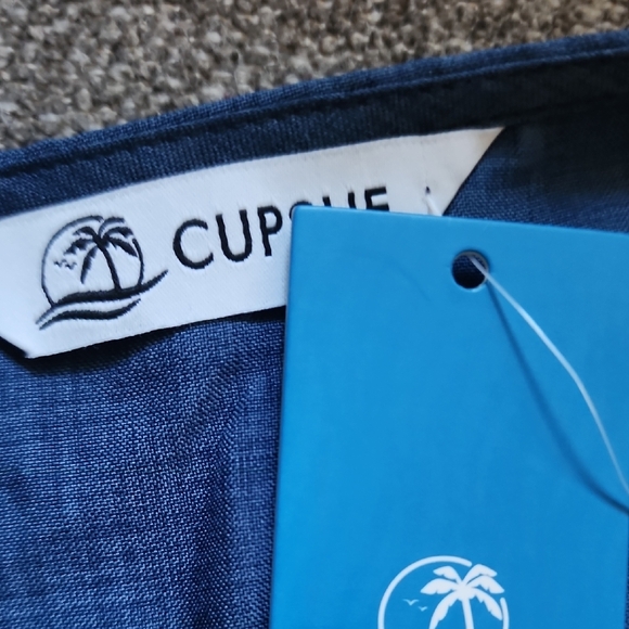 NWT Cupshe Blue Button Front Mini Dress Medium - Picture 8 of 10